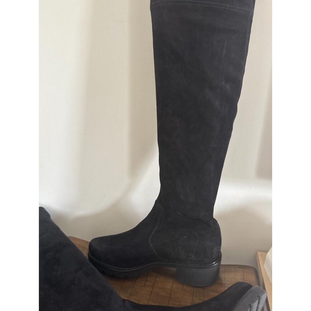 Stuart Weitzman Black Suede Over The Knee Thigh High Boots 9M Made Spain - Picture 8 of 14